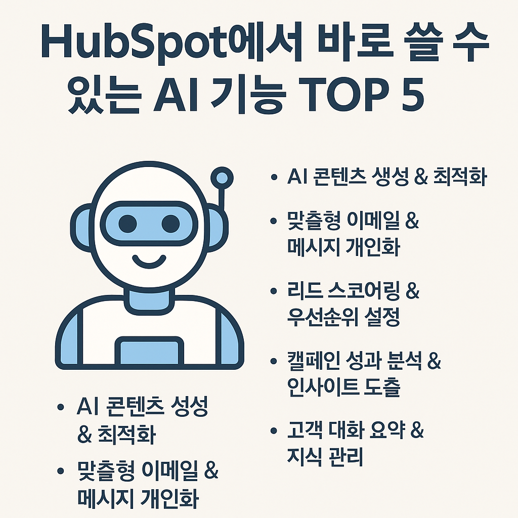 HubSpot에서 바로 쓸 수 있는 AI 기능 TOP 5